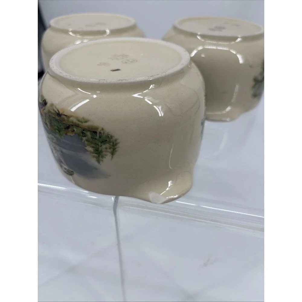 3 Vtg‎ Colditz Porcelain Falcon Soup Bowl Crocks German Democratic Republic x3